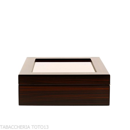 Humidor für Zigarren aus opakem Ebenholz mit Aschenbecher und Cutter - Zubehör Cigar