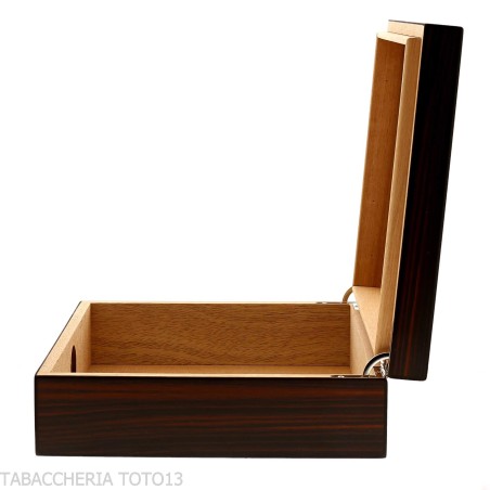 Humidor für Zigarren aus opakem Ebenholz mit Aschenbecher und Cutter - Zubehör Cigar
