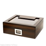 Humidor en ébène avec verre et cendrier et kit de coupe - Lubinski