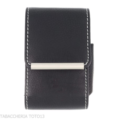 Black leather cigarette holder with lighter compartment - Accessories For Cigarettes And Rolling