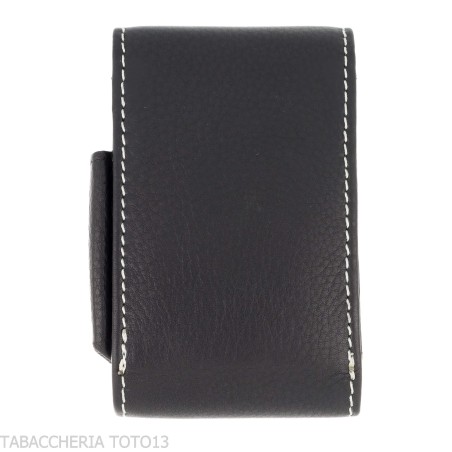 Black leather cigarette holder with lighter compartment - Accessories For Cigarettes And Rolling