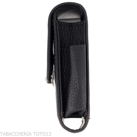 Black leather cigarette holder with lighter compartment - Accessories For Cigarettes And Rolling