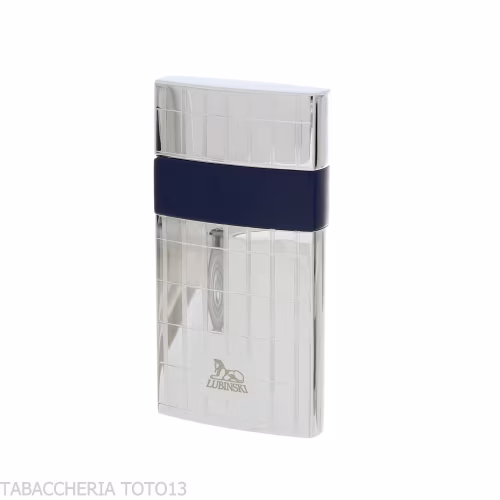 Lubisky Mantua jet light flame lighter chrome color and vertical lines - Lighters - Metal