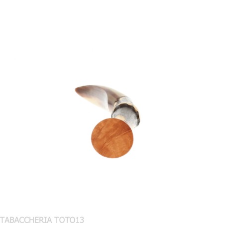 C-pipe tamper grande per pipa in bambù e fresa in corno naturale - Accessori Per Pipe