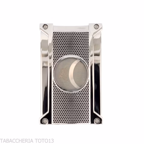 Lubinski Barley cigar cutter polished chrome finish and colored decorations - Accessories Cigar - Metal