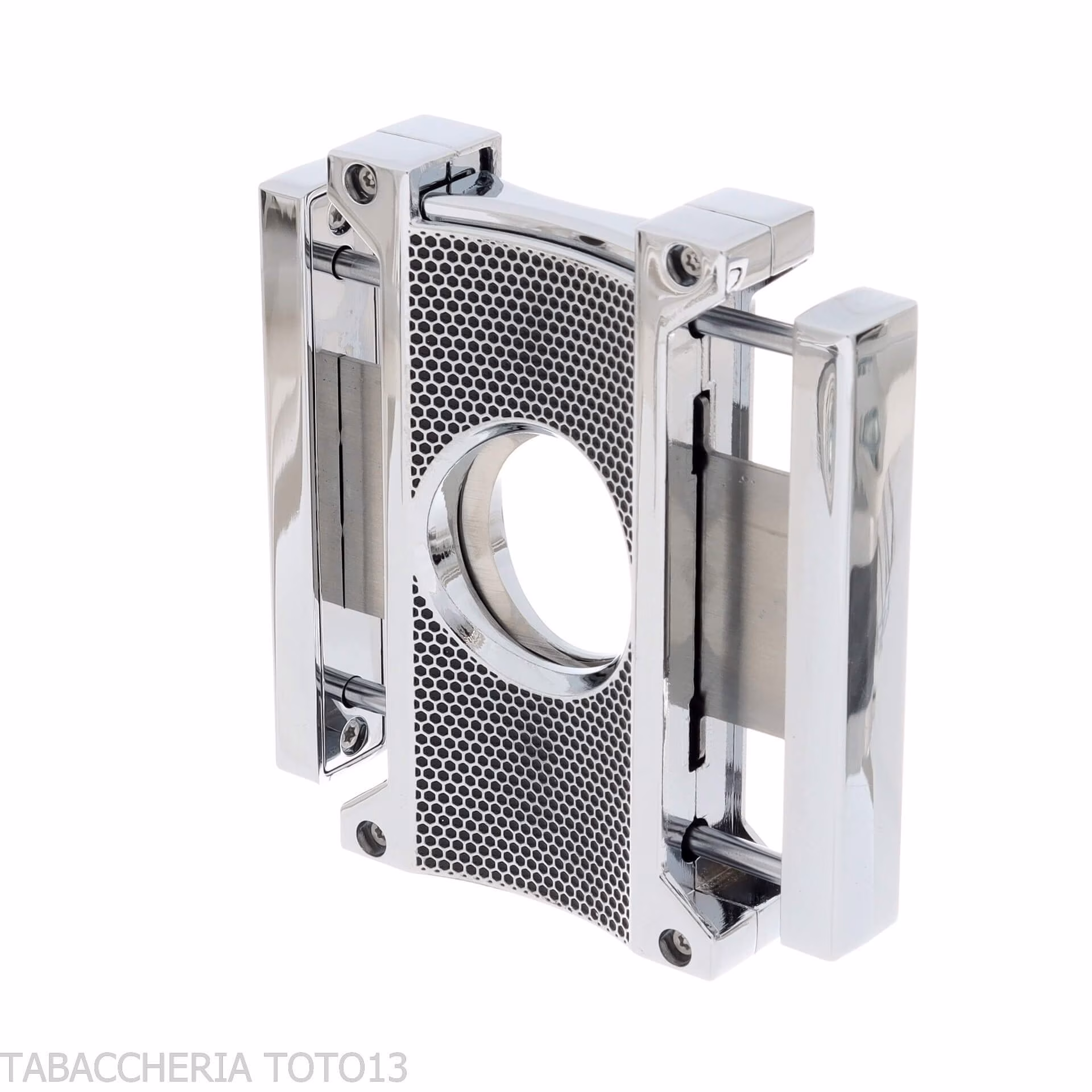 Lubinski Barley cigar cutter polished chrome finish and colored decorations - Accessories Cigar - Metal