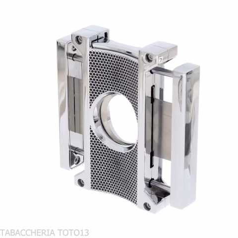 Lubinski Barley cigar cutter polished chrome finish and colored decorations - Accessories Cigar - Metal