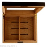 Befeuchtete Vitrine für Zigarrenhalter aus Ebenholz mit Glasdeckel und Glasseiten - Zubehör Cigar