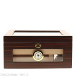 Vitrina humidificadora porta puros en ébano con tapa y laterales de cristal - Accesorios Del Cigarro