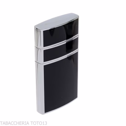 Briquet jet flamme Lubniski Mantova chrome et laqué noir - Briquets - Métal