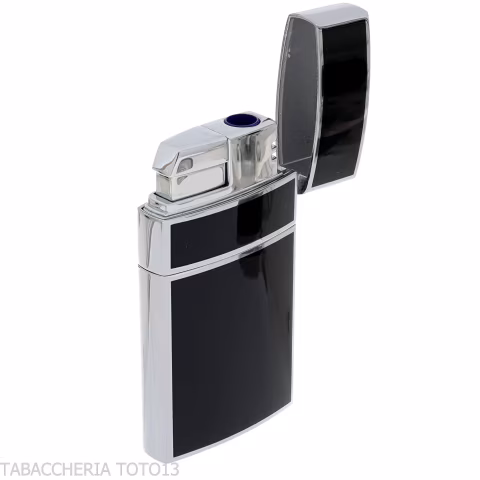 Briquet jet flamme Lubniski Mantova chrome et laqué noir - Briquets - Métal