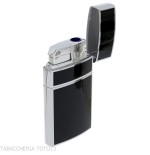 Lubisky Mantua jet light flame lighter chrome color and black lacquer - Lighters - Metal