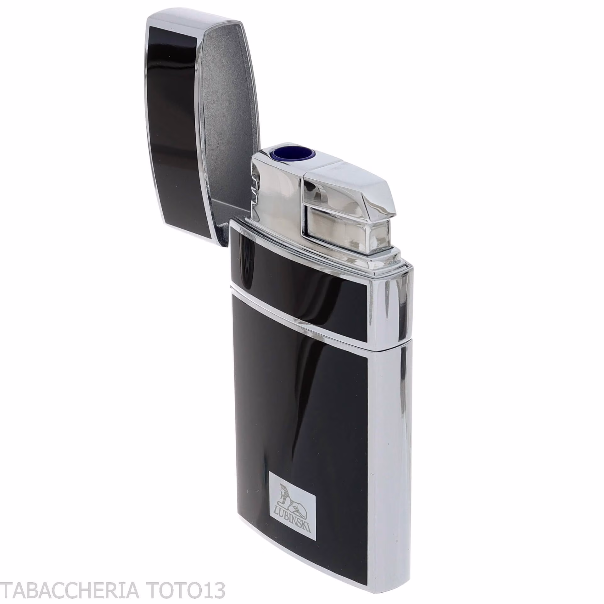 Briquet jet flamme Lubniski Mantova chrome et laqué noir - Briquets - Métal