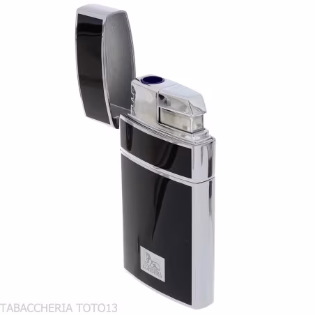 Briquet jet flamme Lubniski Mantova chrome et laqué noir - Briquets - Métal