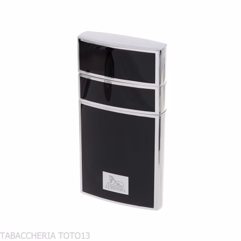 Briquet jet flamme Lubniski Mantova chrome et laqué noir - Briquets - Métal