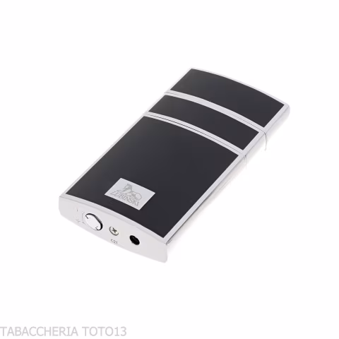 Briquet jet flamme Lubniski Mantova chrome et laqué noir - Briquets - Métal