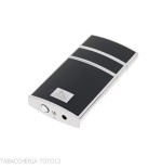Lubisky Mantua jet light flame lighter chrome color and black lacquer - Lighters - Metal
