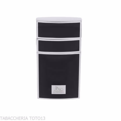 Briquet jet flamme Lubniski Mantova chrome et laqué noir - Briquets - Métal