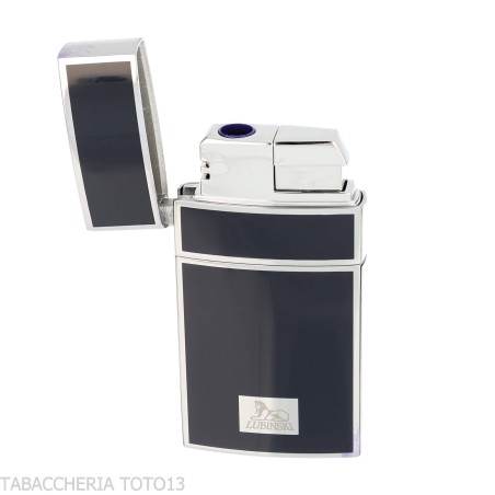 Lubinski Mantova Jetflame Feuerzeug Chrom und blauer Lack - Feuerzeuge