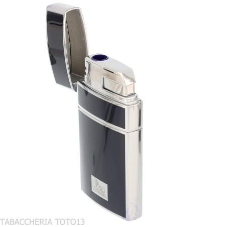 Briquet jet flame Lubinski Mantova chrome et laqué bleu - Briquets - Métal