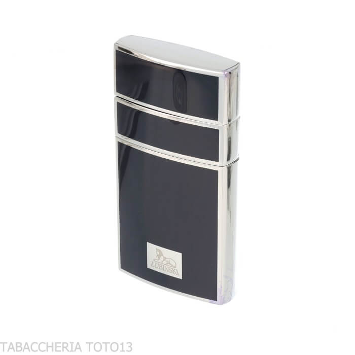 Lubinski Mantova Jetflame Feuerzeug Chrom und blauer Lack - Lubinski