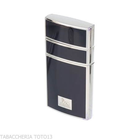 Lubinski Mantova jet flame lighter chrome and blue lacquer - Lighters - Metal