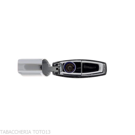 Briquet jet flame Lubinski Mantova chrome et laqué bleu - Briquets - Métal