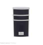 Lubinski Mantova jet flame lighter chrome and blue lacquer - Lighters - Metal