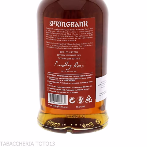 Springbank 10 Y.O. Amontillado cask matured Vol.55% Cl.70 - Distillati