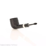 Peterson Junior Lovat Sandblasted silver mounted Fishtail - Peterson Of Doublin Pipe