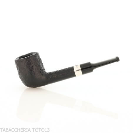 Peterson Junior Lovat Sandblasted silver mounted Fishtail - Peterson Of Doublin Pipe