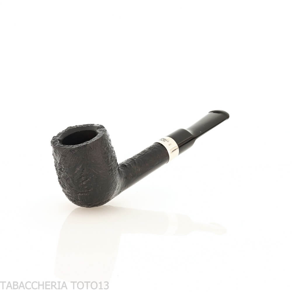 Peterson Junior Lovat Sandblasted silver mounted Fishtail - Peterson Of Doublin Pipe