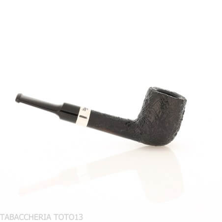 Peterson Junior Lovat Sandblasted silver mounted Fishtail - Peterson Of Doublin Pipe