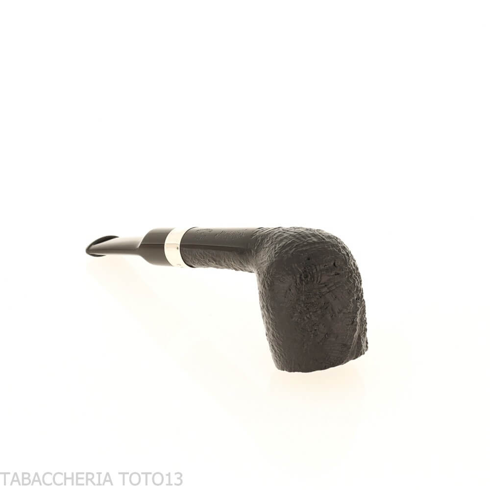 Peterson Junior Lovat Sandblasted silver mounted Fishtail - Peterson Of Doublin Pipe
