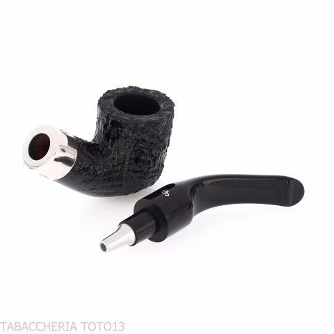 Peterson Deluxe System 1S bent pot Sandblasted P-lip - Tabakpfeifen