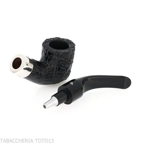 Peterson Deluxe System 1S bent pot Sandblasted P-lip - Pipe Pour le Tabac - Racine naturelle