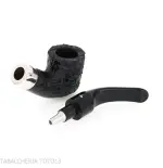 Peterson Deluxe System 1S bent pot Sandblasted P-lip - Pipe Pour le Tabac - Racine naturelle