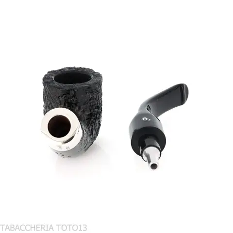 Peterson Deluxe System 1S bent pot Sandblasted P-lip - Pipe Pour le Tabac - Racine naturelle