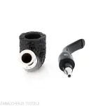 Peterson Deluxe System 1S bent pot Sandblasted P-lip - Pipe Pour le Tabac - Racine naturelle