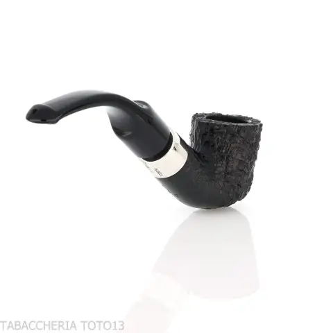 Peterson Deluxe System 1S bent pot Sandblasted P-lip - Pipe Pour le Tabac - Racine naturelle
