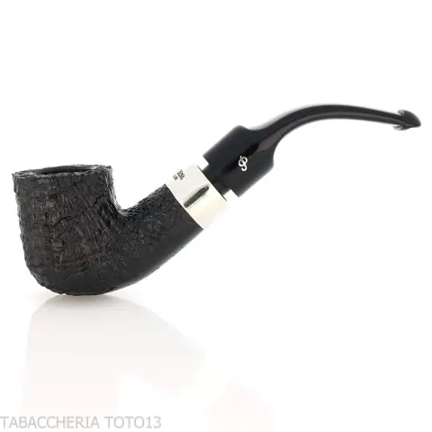 Peterson Deluxe System 1S bent pot Sandblasted P-lip - Pipe Pour le Tabac - Racine naturelle