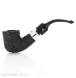 Peterson Deluxe System 1S bent pot Sandblasted P-lip - Pipe Pour le Tabac - Racine naturelle