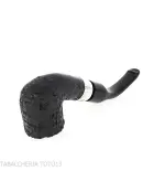 Peterson Deluxe System 1S bent pot Sandblasted P-lip - Pipe Pour le Tabac - Racine naturelle