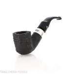 Peterson Deluxe System 1S bent pot Sandblasted P-lip - Pipe Pour le Tabac - Racine naturelle