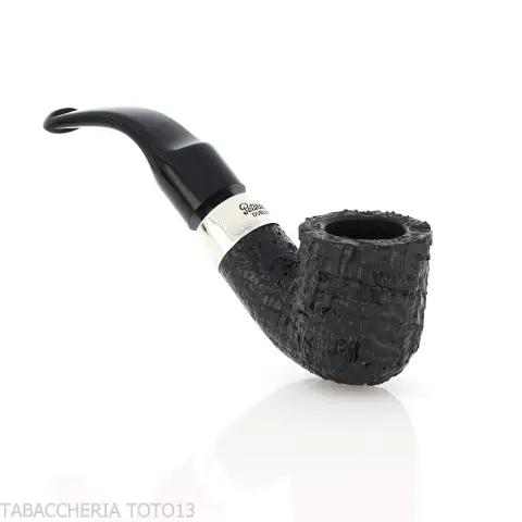 Peterson Deluxe System 1S bent pot Sandblasted P-lip - Pipe Pour le Tabac - Racine naturelle
