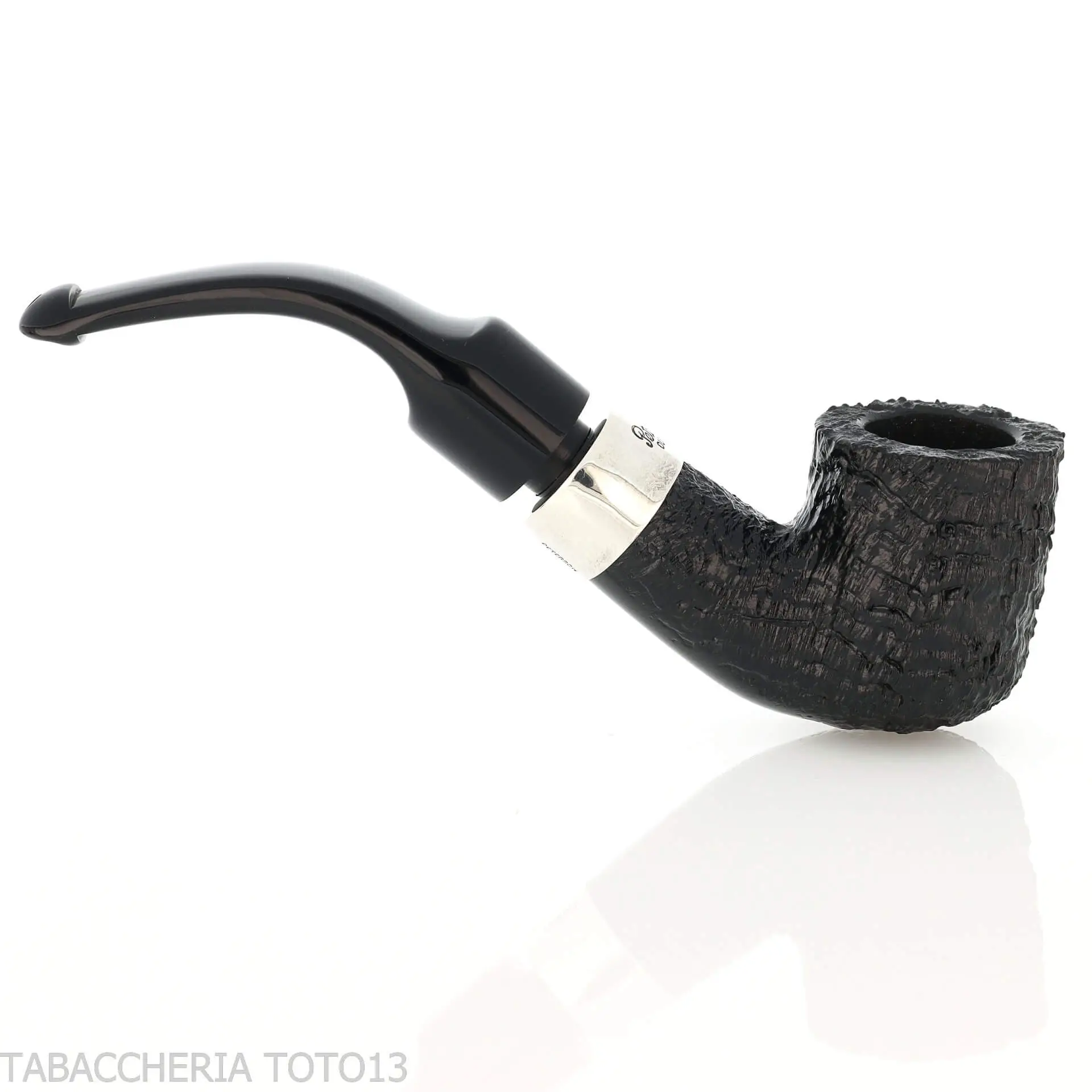 Peterson Deluxe System 1S bent pot Sandblasted P-lip - Pipe Pour le Tabac - Racine naturelle Peterson Deluxe System 1S bent pot Sandblasted P-lip - Pipe Pour le Tabac - Racine naturelle