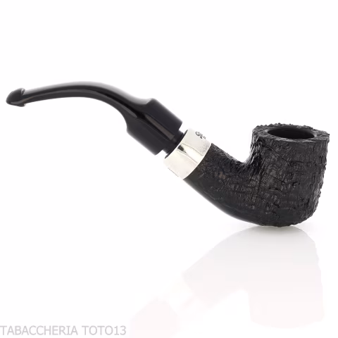 Peterson Deluxe System 1S bent pot Sandblasted P-lip - Tabakpfeifen