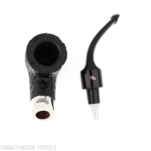 Peterson Deluxe System 1S bent pot Sandblasted P-lip - Pipe Pour le Tabac - Racine naturelle