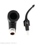 Peterson Deluxe System 1S bent pot Sandblasted P-lip - Pipe Pour le Tabac - Racine naturelle