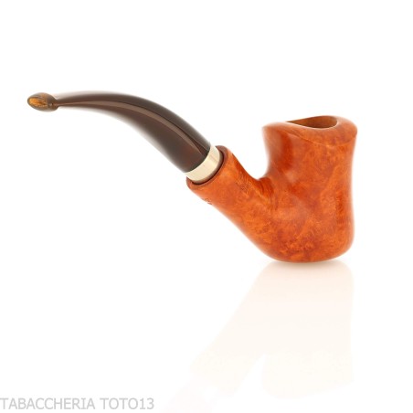 Pipe Brebbia naive polished amber, mod curved mouthpiece. 7069 - Tobacco Pipes - Natural root